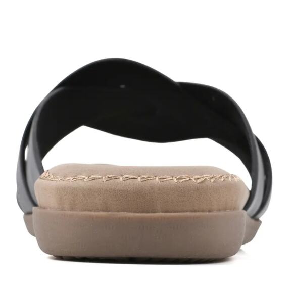 NEW Cliffs By White Mountain Comfortable Womens Fortunate Slide Sandal Black 6.5 - Picture 6 of 8